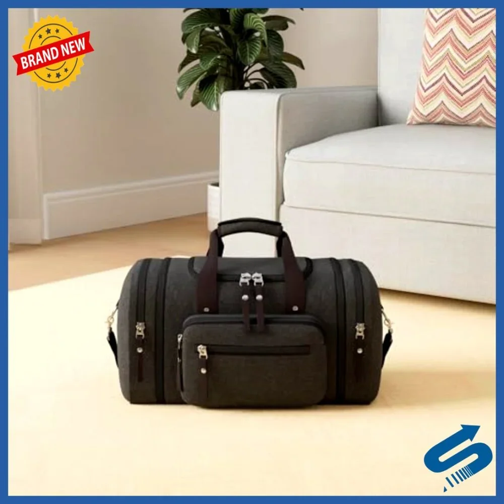 Canvas Expandable Duffle Bag Travel Weekender Overnight Gym Carry On Duffel